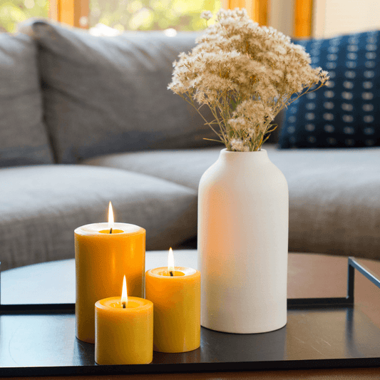 Beeswax Pillar Candles for Spring - Tending the hearth & welcoming the return of the light