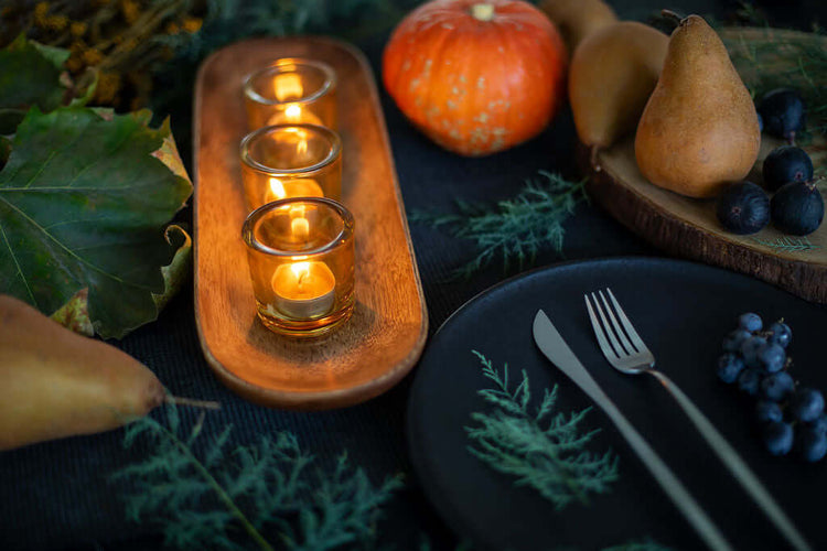 bluecorn beeswax tea lights and holders