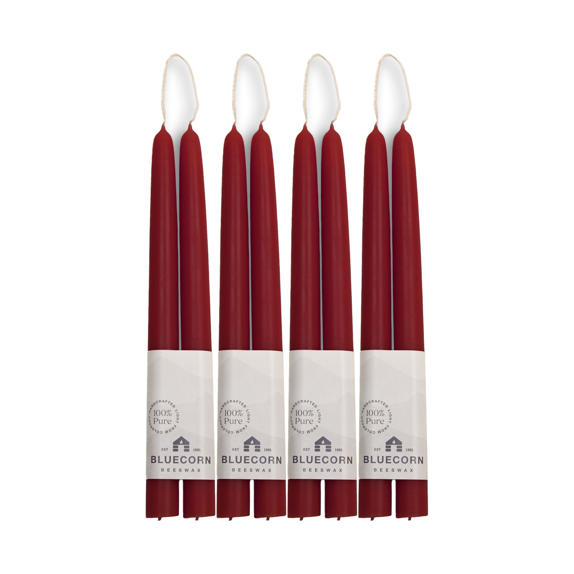 dark red beeswax taper candles from bluecorn candles ideal for christmas and thanksgiving candles