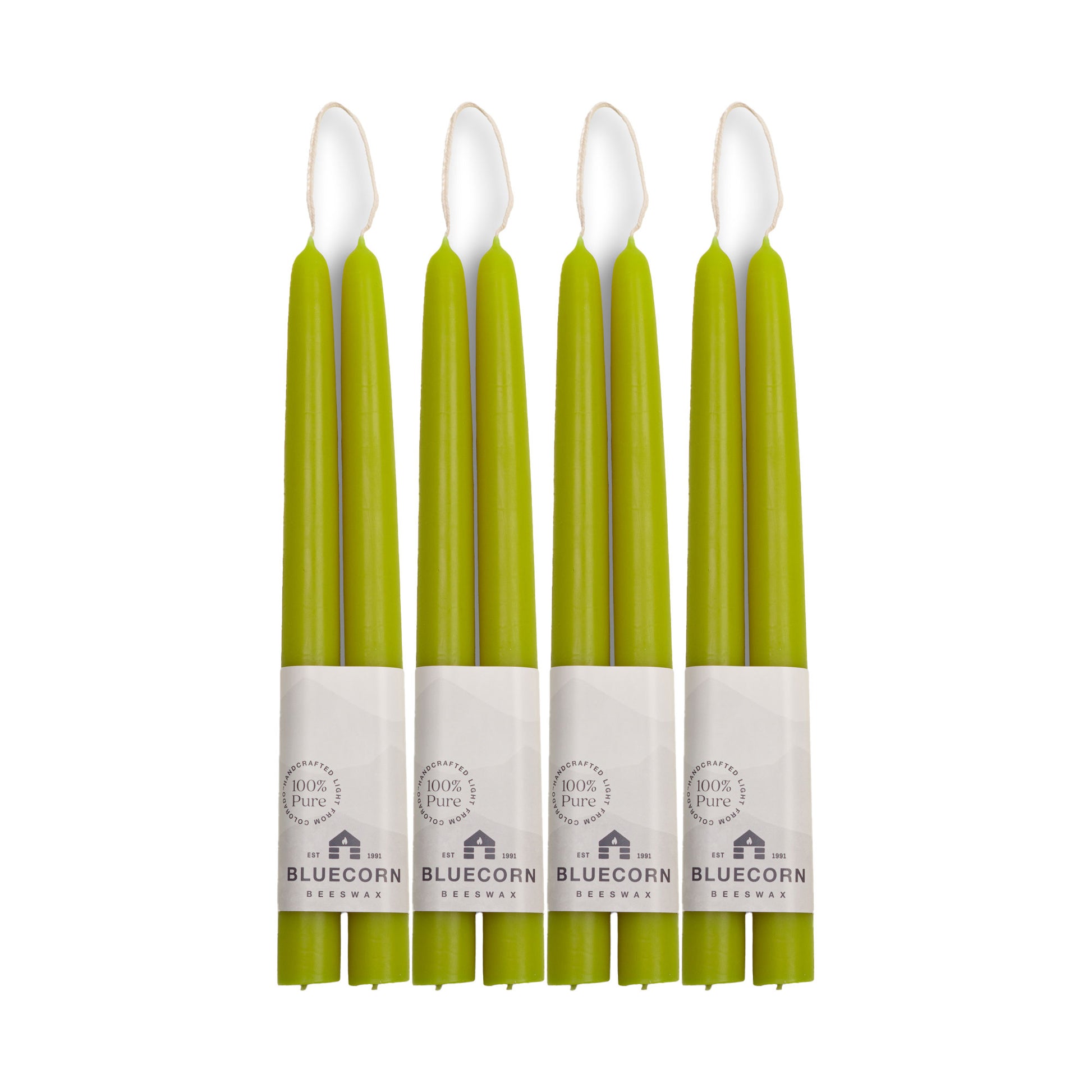 light green taper candles pure beeswax candles bluecorn candles pistachio taper candles