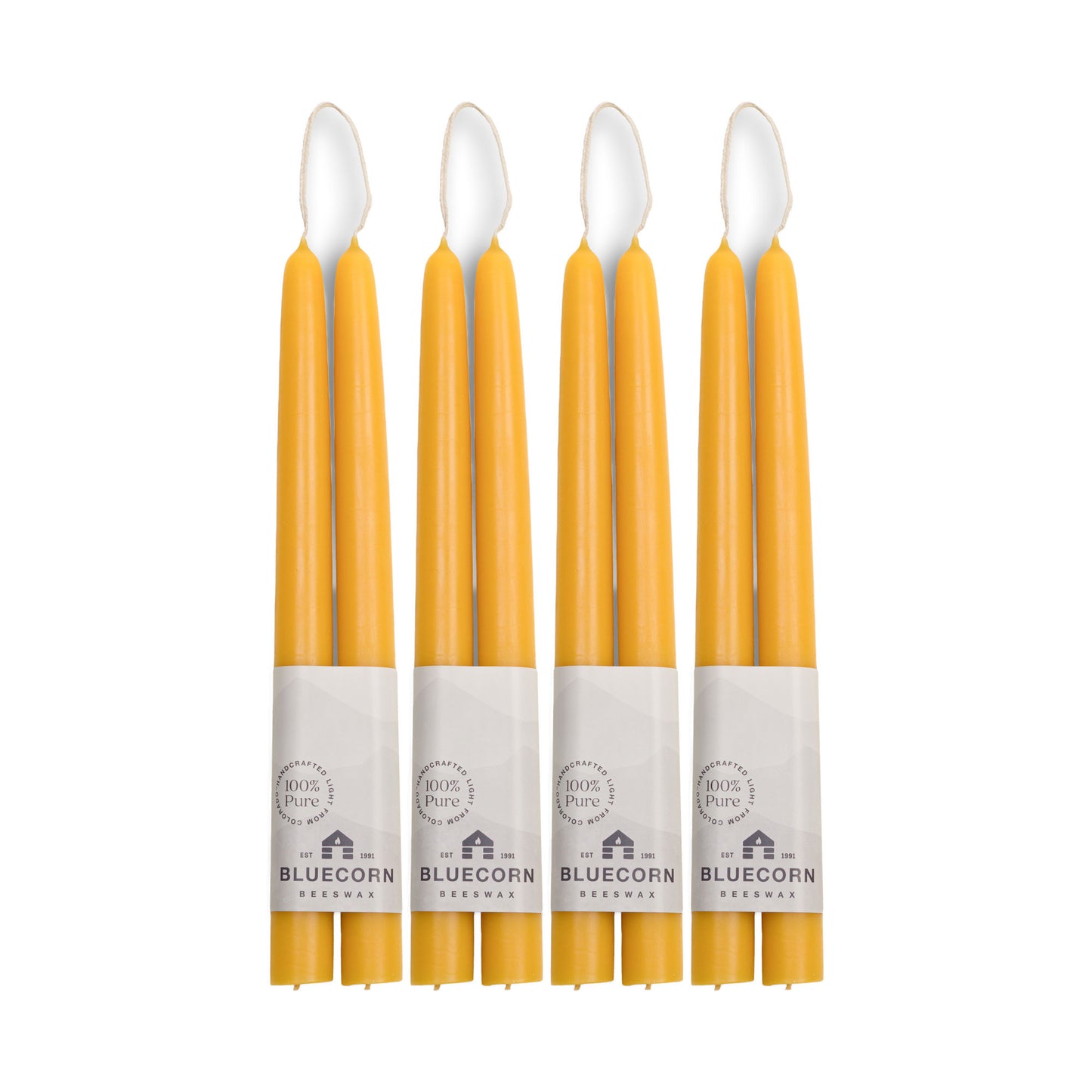 Clearance - Hand-Dipped Beeswax Taper Candles - 4 Pair