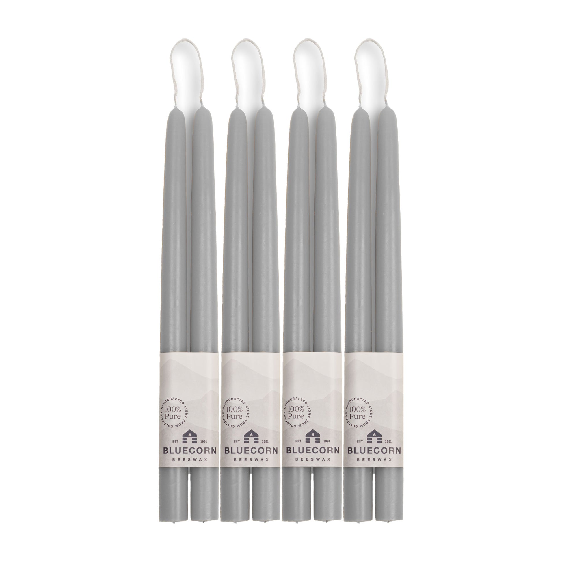 light grey candles taper candles bluecorn candles beeswax taper candlesticks