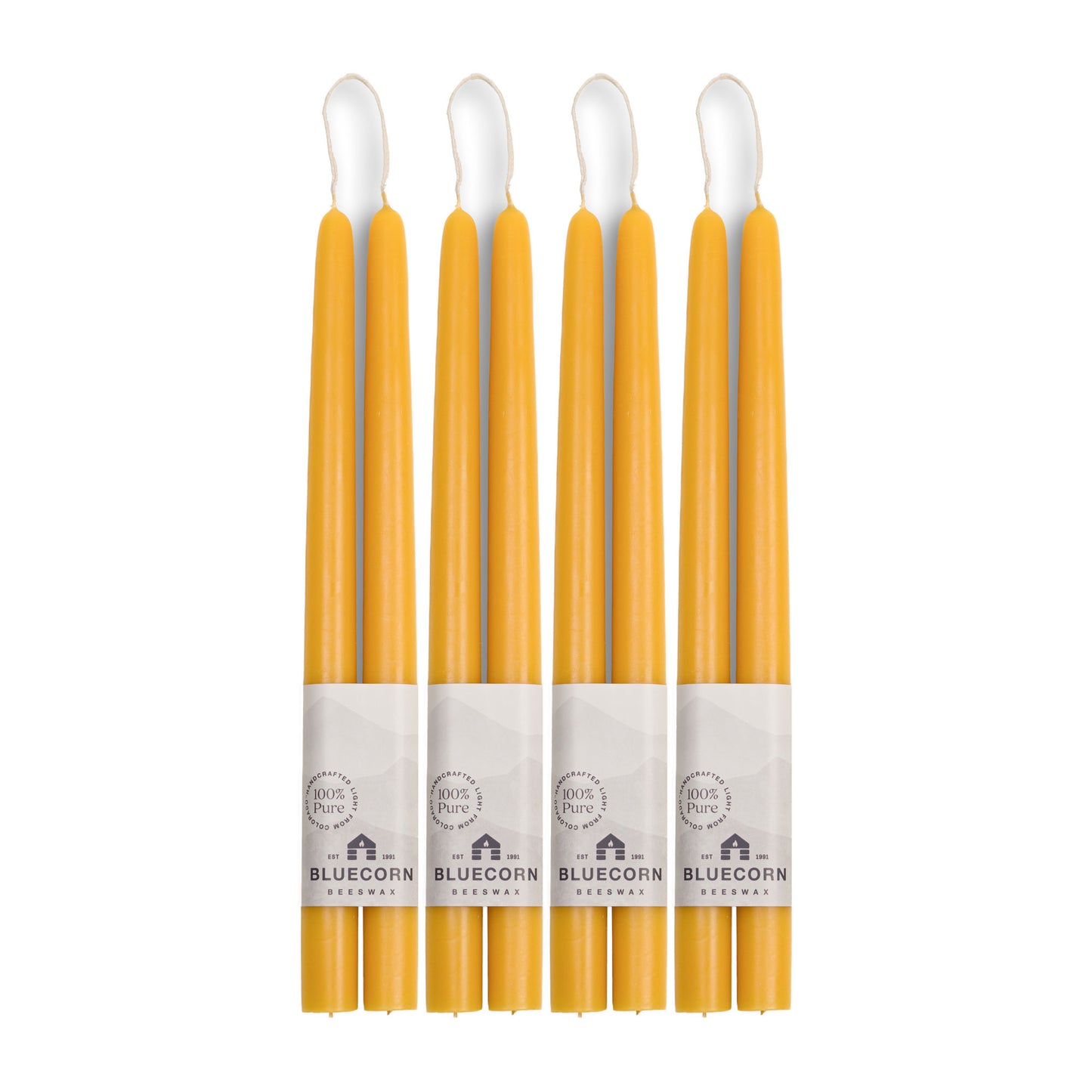 Clearance - Hand-Dipped Beeswax Taper Candles - 4 Pair