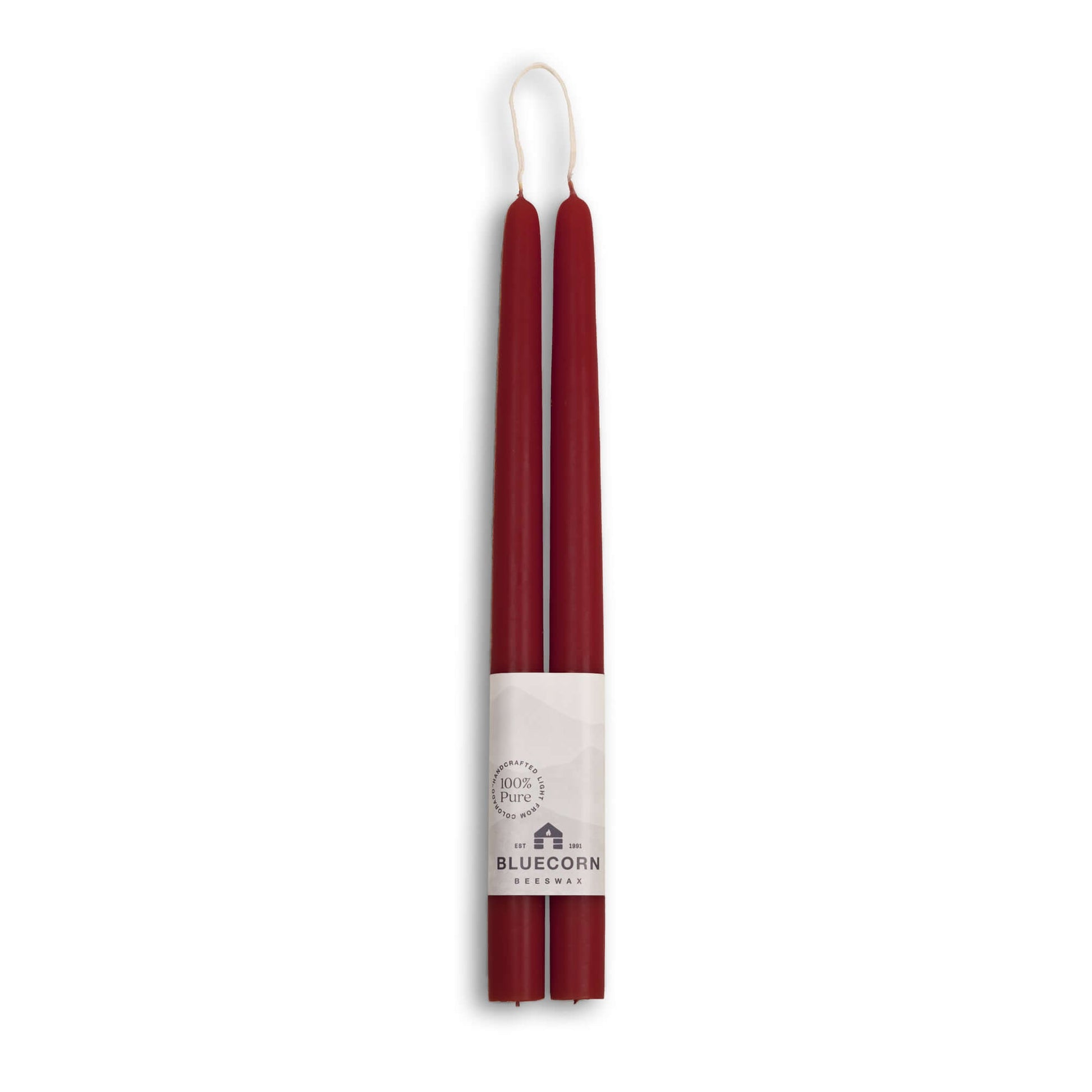 dark burgundy beeswax taper candles bluecorn candles