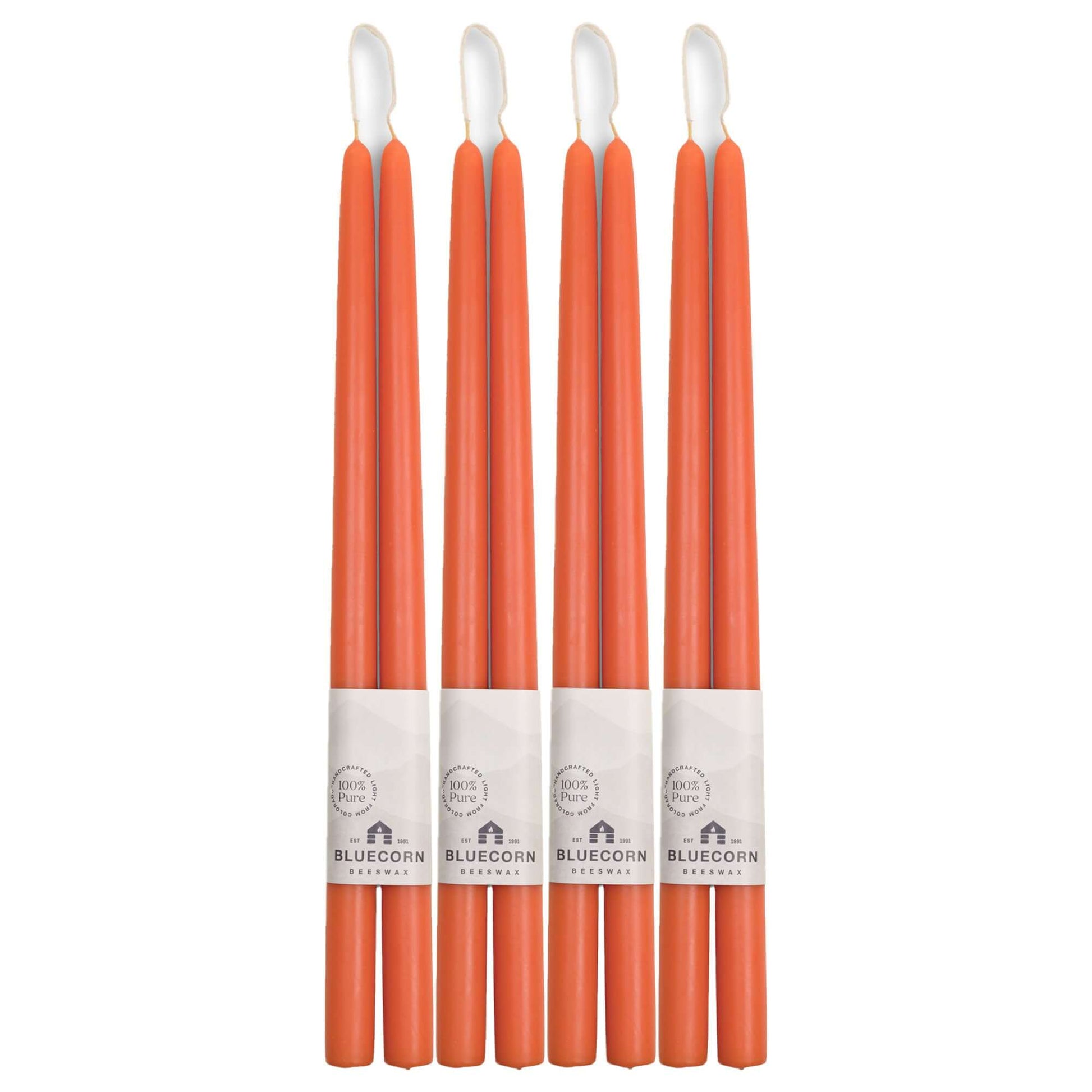 tall peach candles taper candles beeswax candles taper candlesticks bluecorn candles