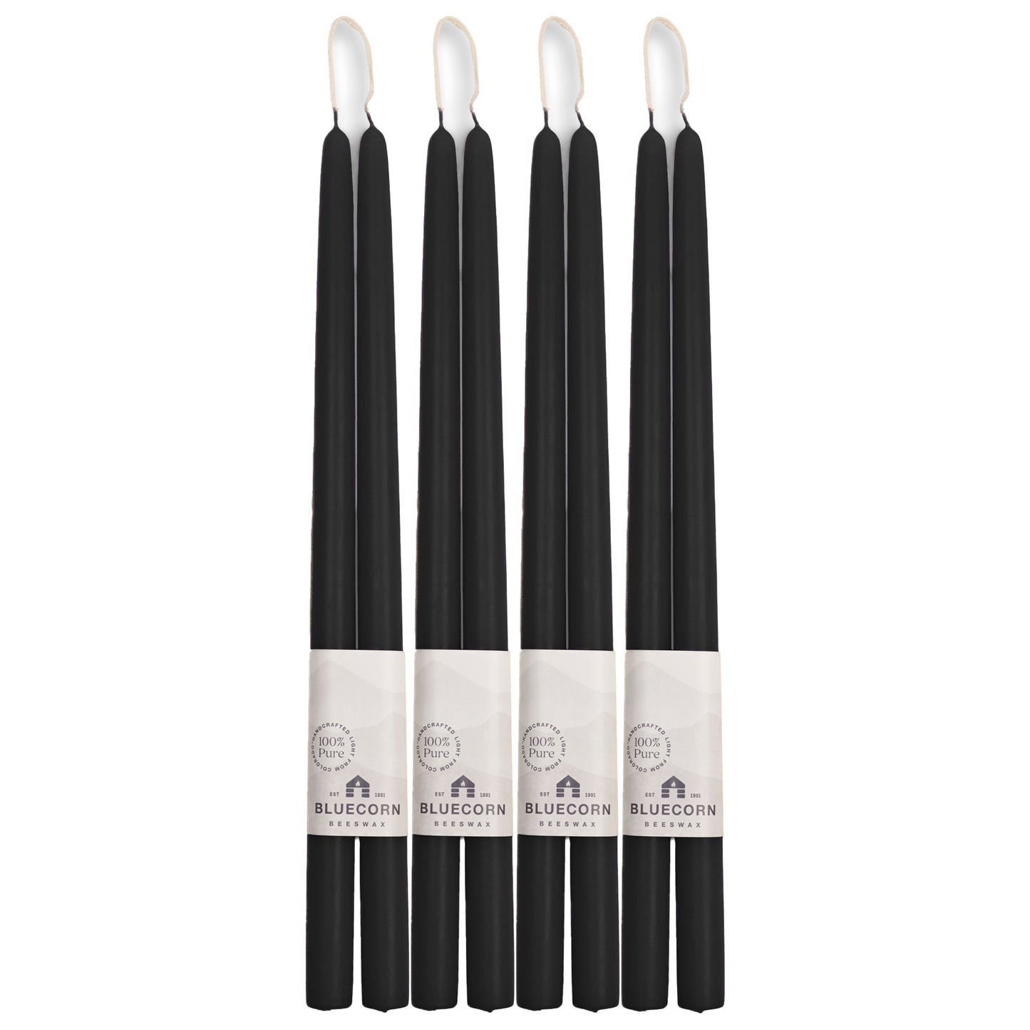 bluecorn candles dramatic tall black beeswax taper candles