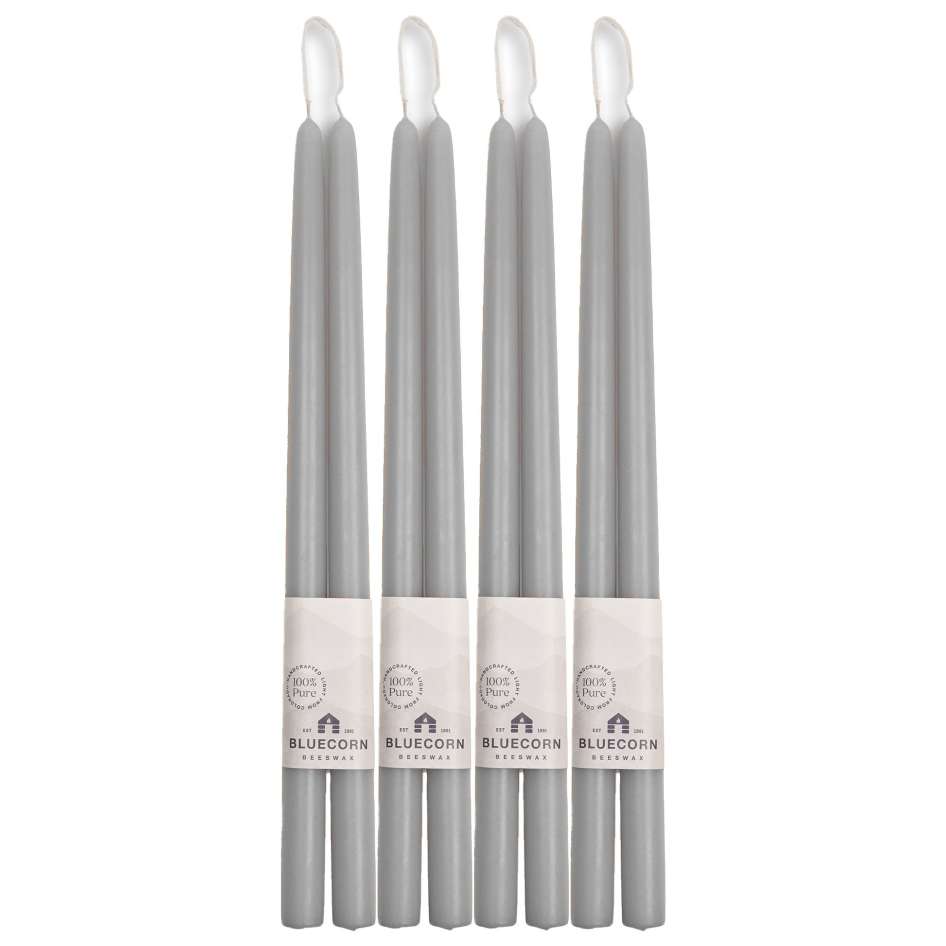 light gray taper candles beeswax candles taper candles bluecorn candles