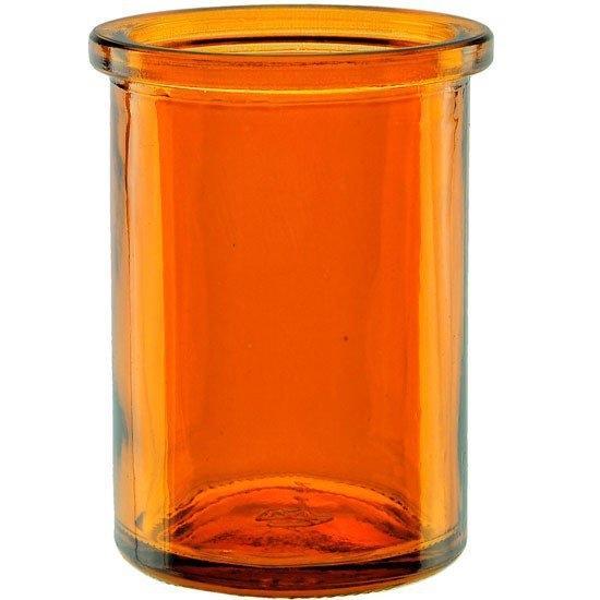Orange 6oz Heavy Glass Candle Holders - 50% Recycled Glass - Bluecorn Candles