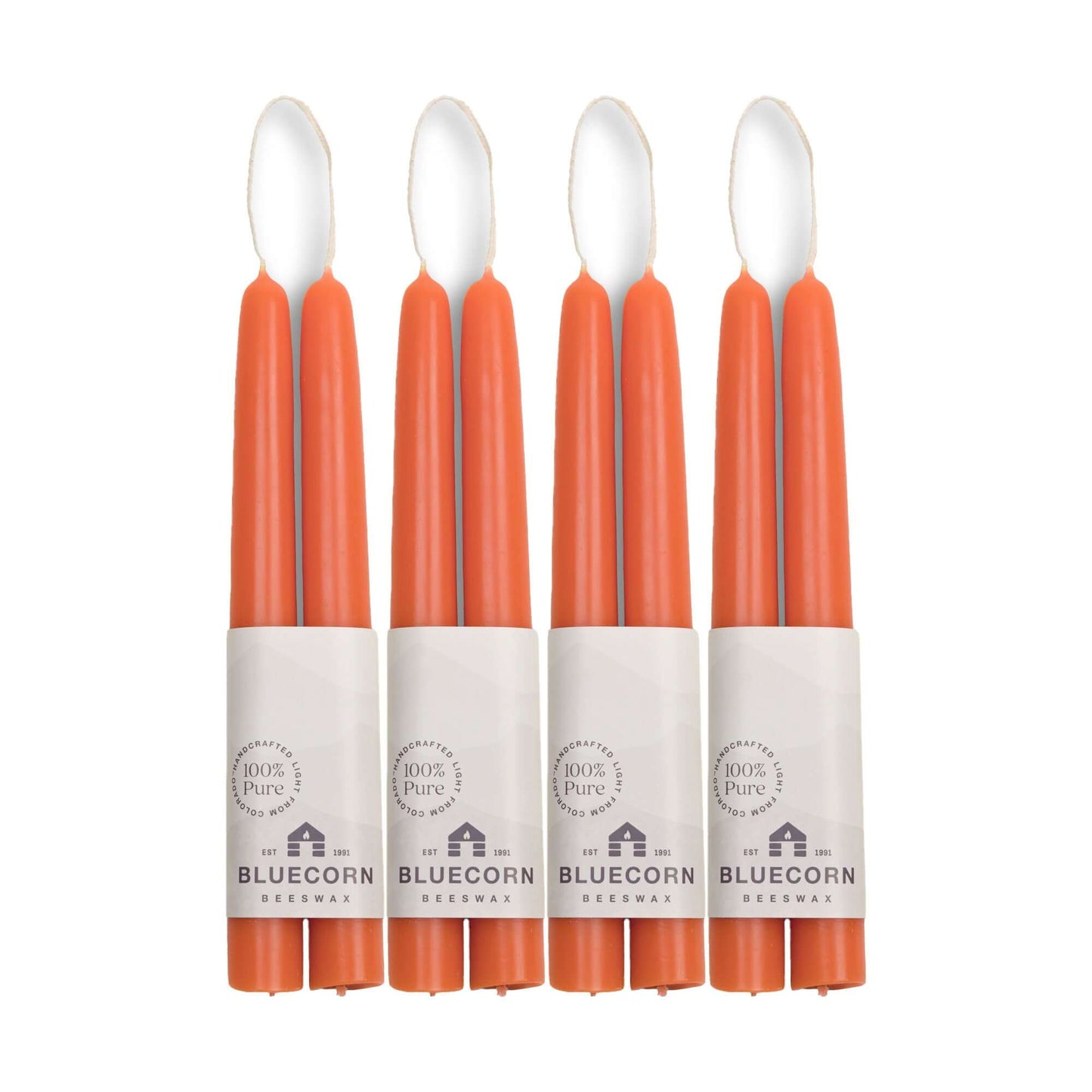 bluecorn candles peach apricot taper candles pure beeswax tapers