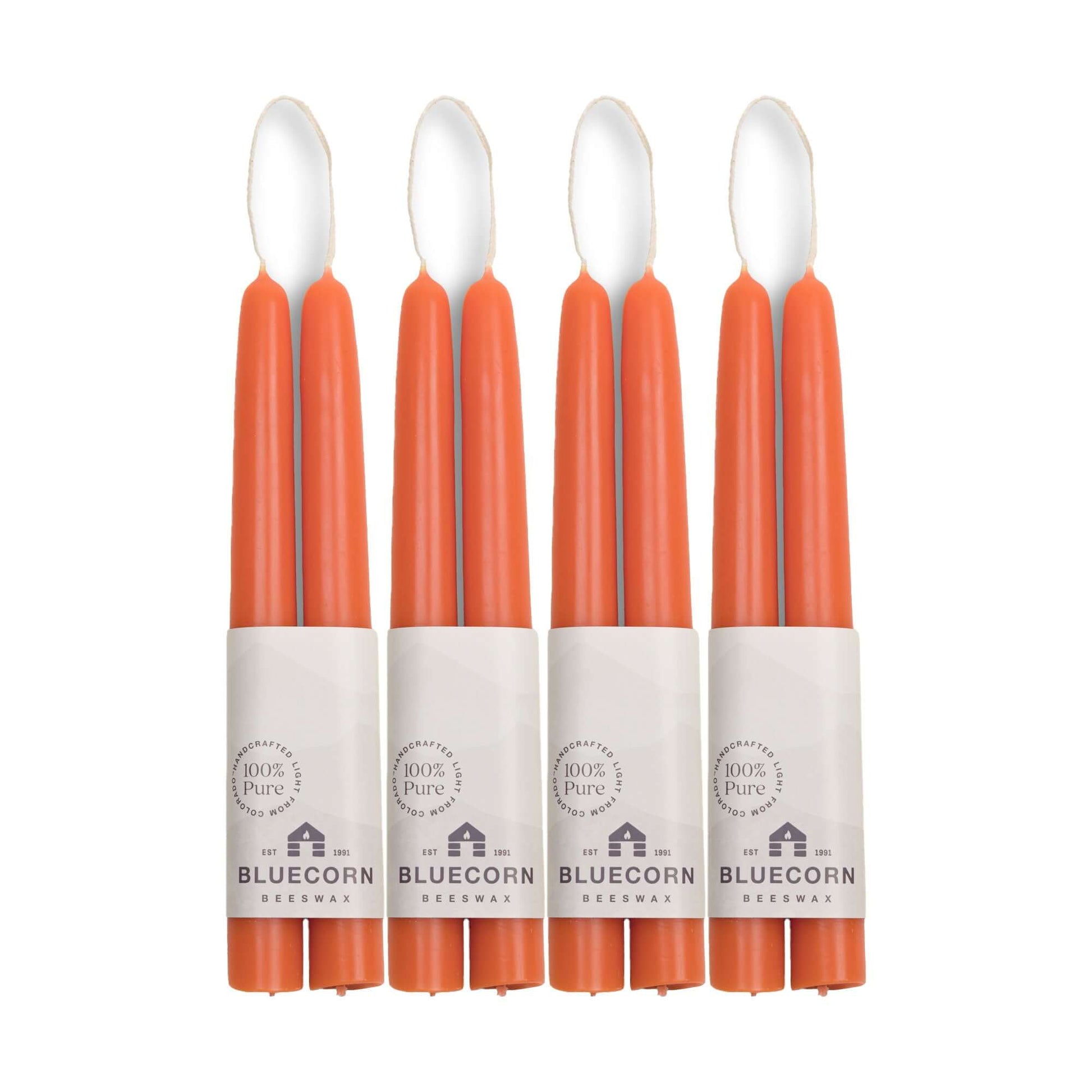 bluecorn candles peach apricot taper candles pure beeswax tapers
