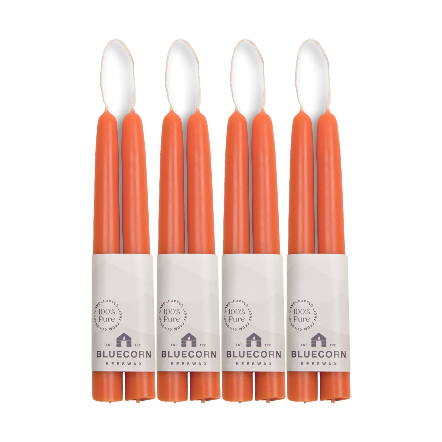 Clearance - Hand-Dipped Beeswax Taper Candles - 4 Pair