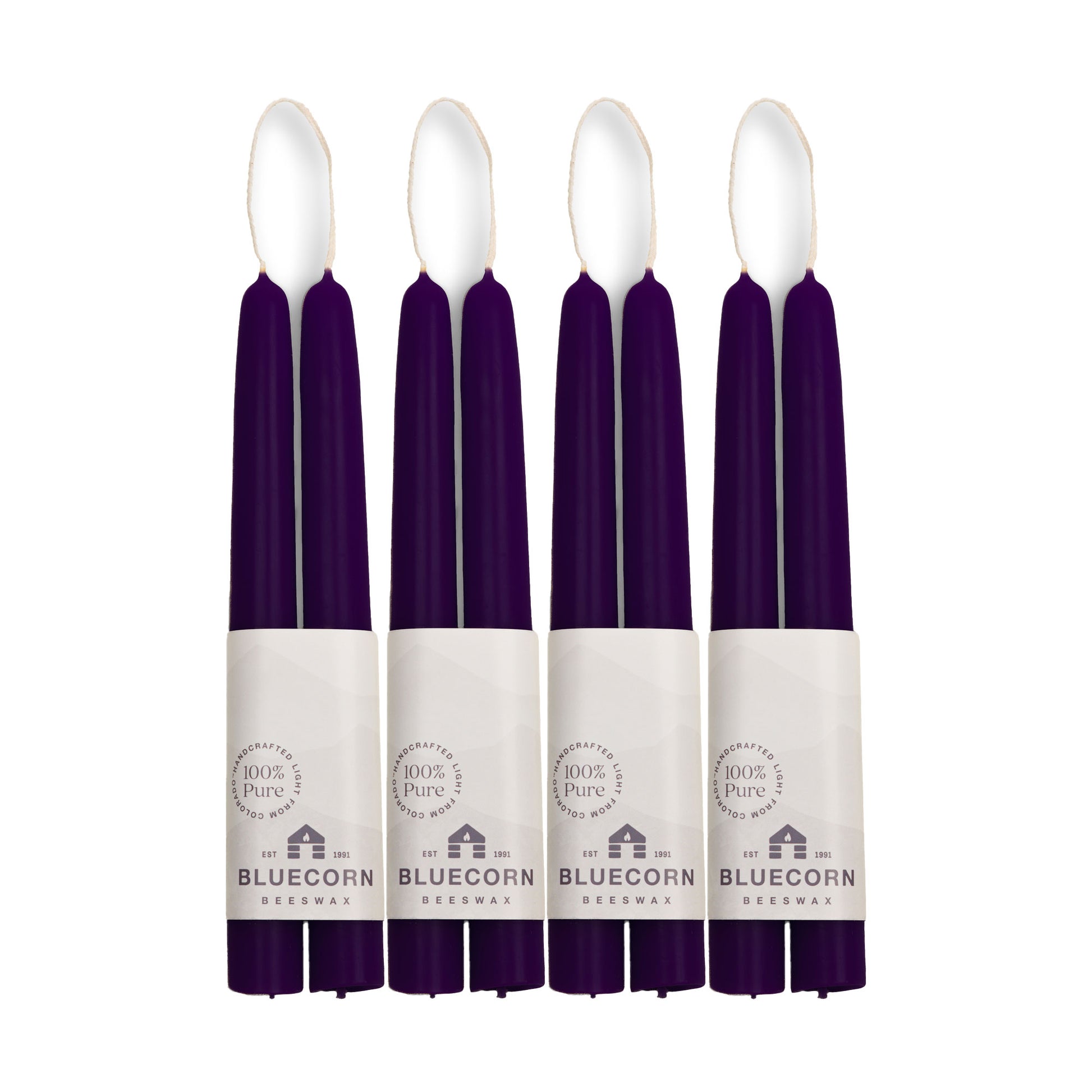 dark purple candlesticks bluecorn beeswax taper candles