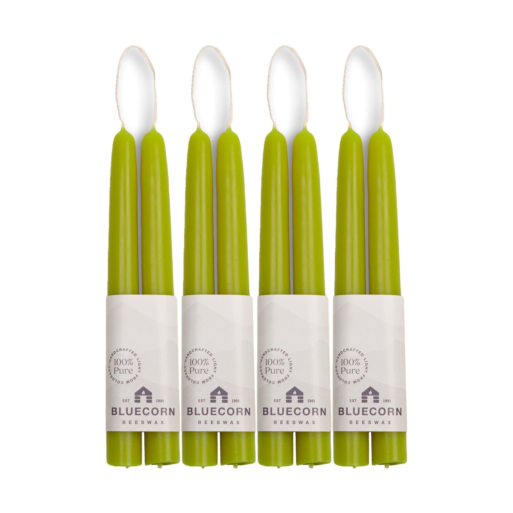 bluecorn candles light green taper candles pure beeswax candles