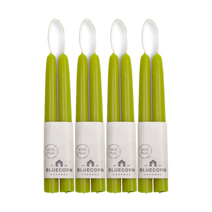 bluecorn candles light green taper candles pure beeswax candles