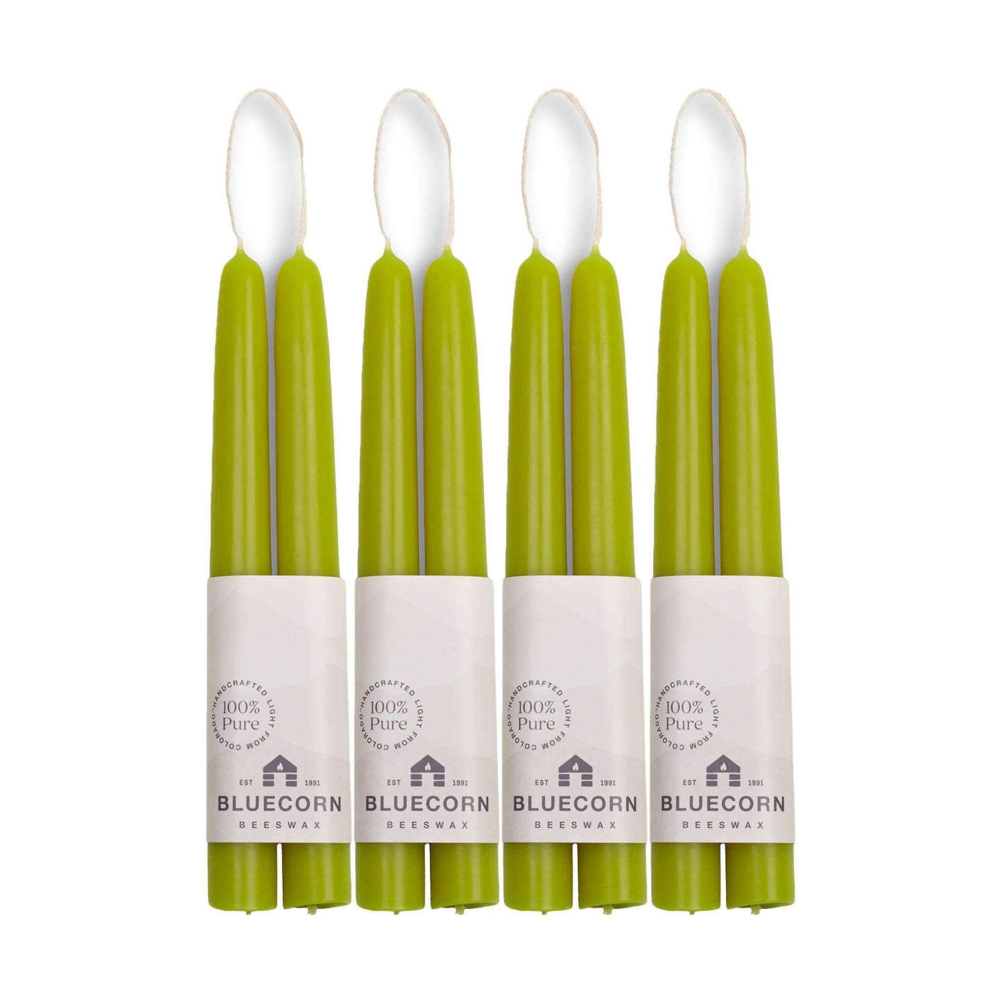 bluecorn candles light green taper candles pure beeswax candles
