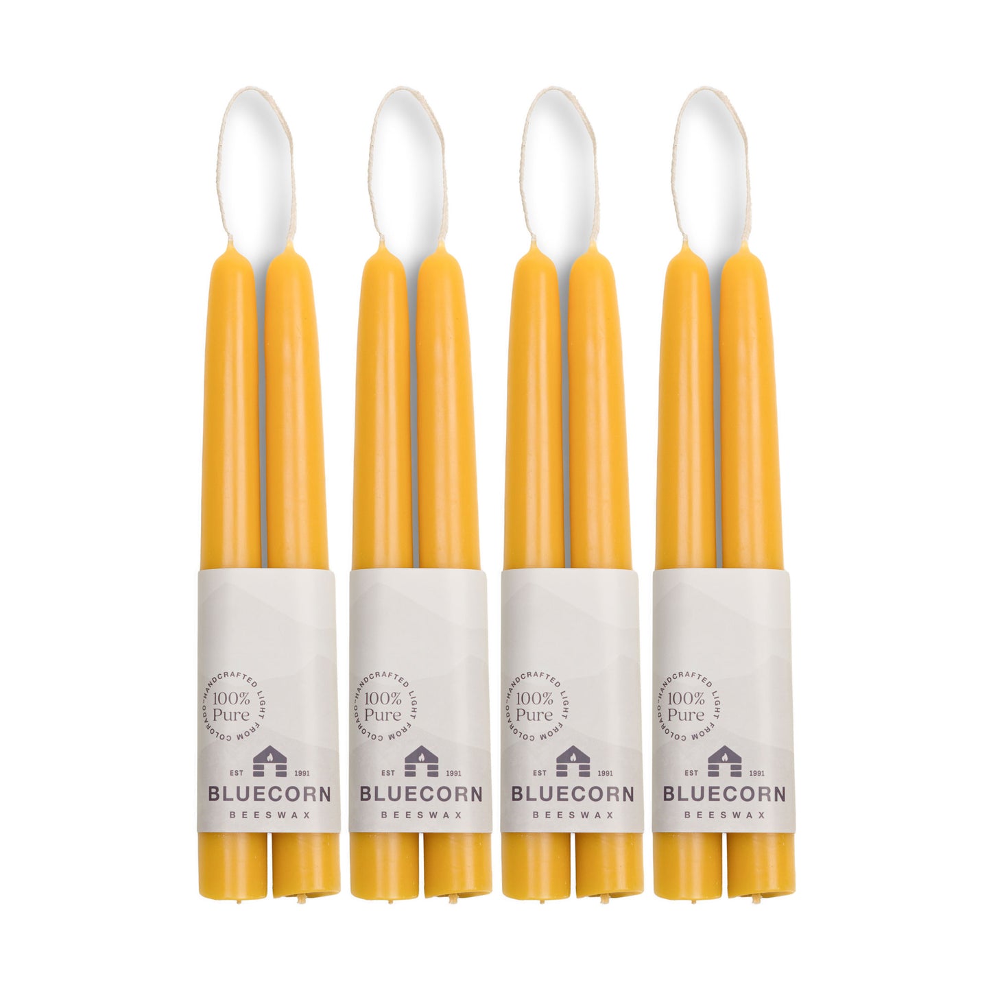 Clearance - Hand-Dipped Beeswax Taper Candles - 4 Pair