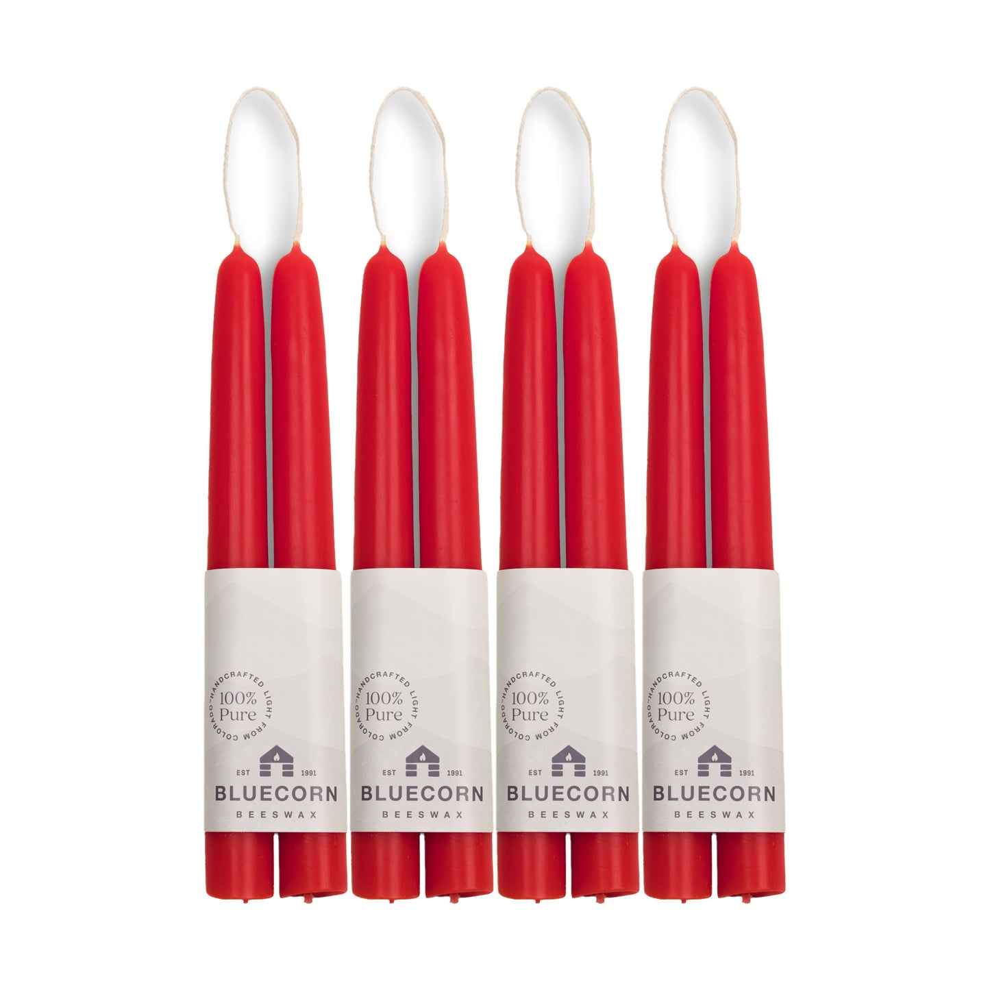 red beeswax taper candles from bluecorn beeswax candles