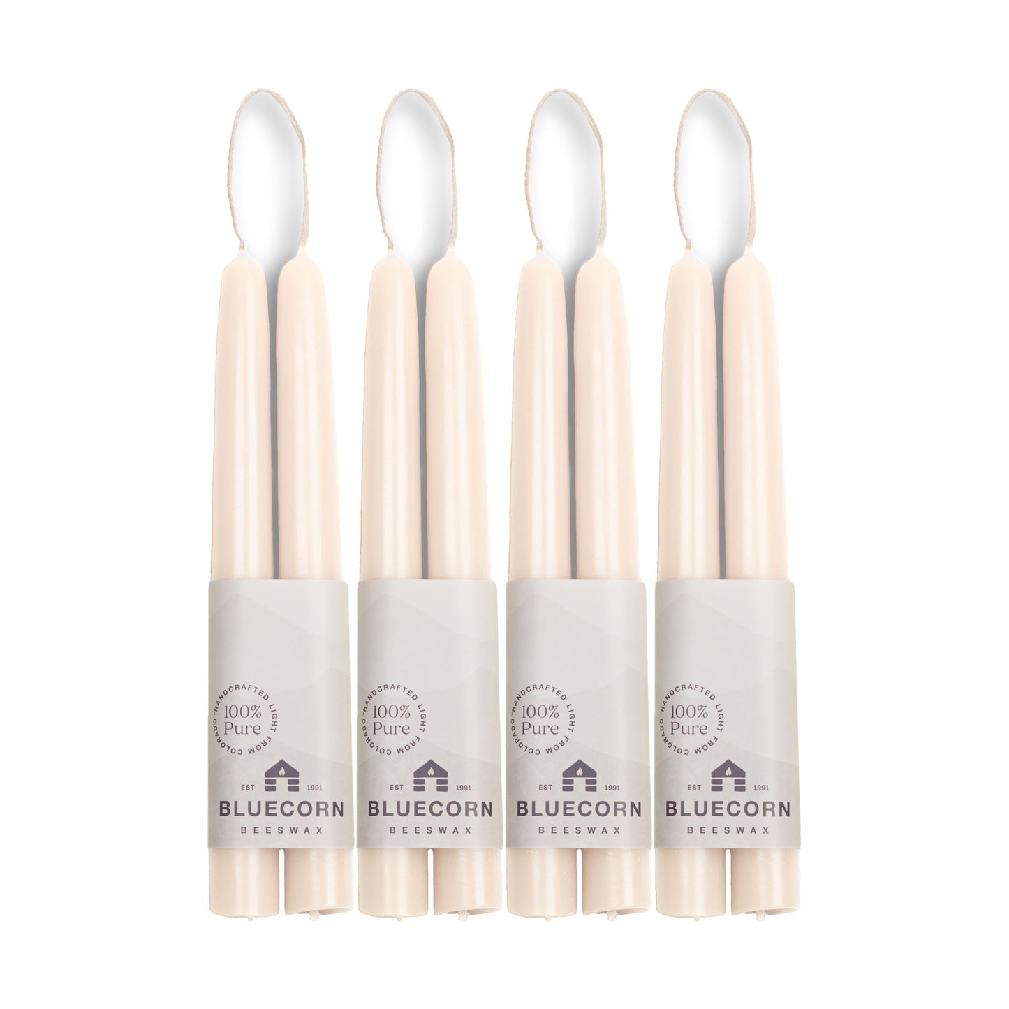 Clearance - Hand-Dipped Beeswax Taper Candles - 4 Pair