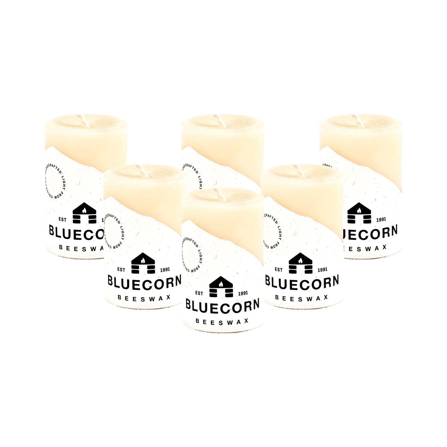 ivory beeswax pillar candles from bluecorn bulk discounted 6-pack white beeswax candles