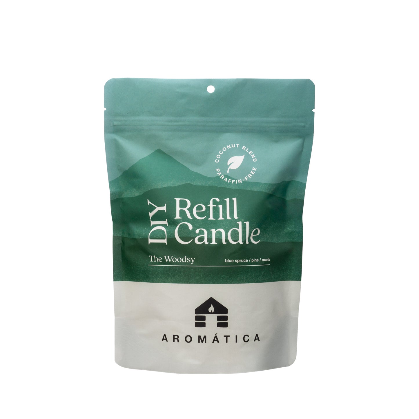 the woodsy pine scented refill candle bluecorn aromática