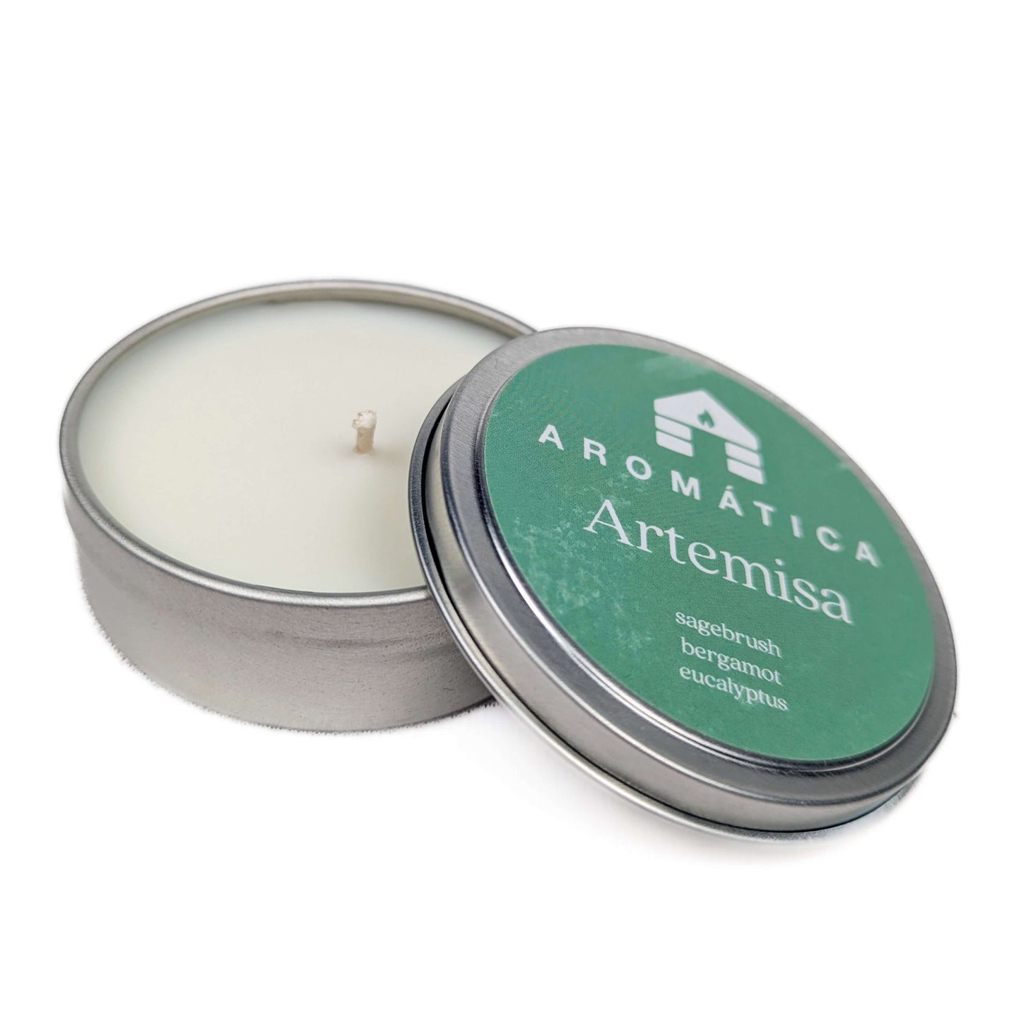 sagebrush bergamot and eucalyptus scented sample tin candle bluecorn