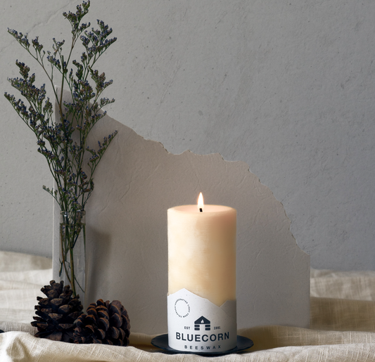 Ivory Pure Beeswax Pillar Candles - 3 x 3