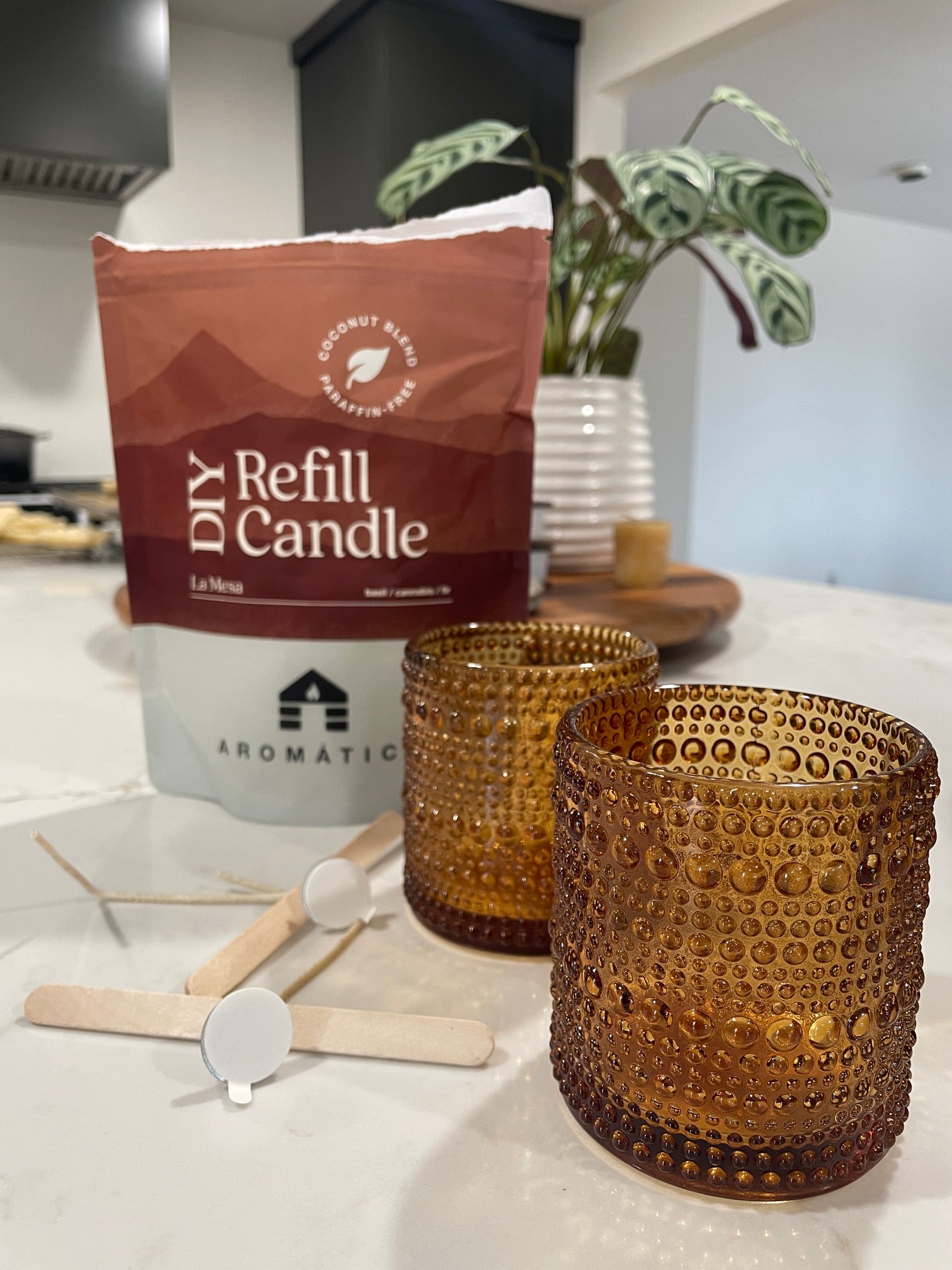 bluecorn candles compostable refill pouches good for two small candle refills or one big candle refill