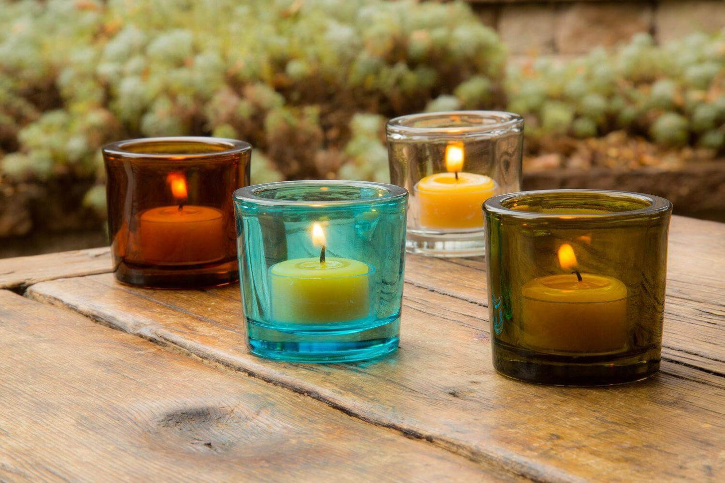 Heavy Glass Votive & Tea Light Holders - 50% Recycled Glass - 2oz - Bluecorn Candles