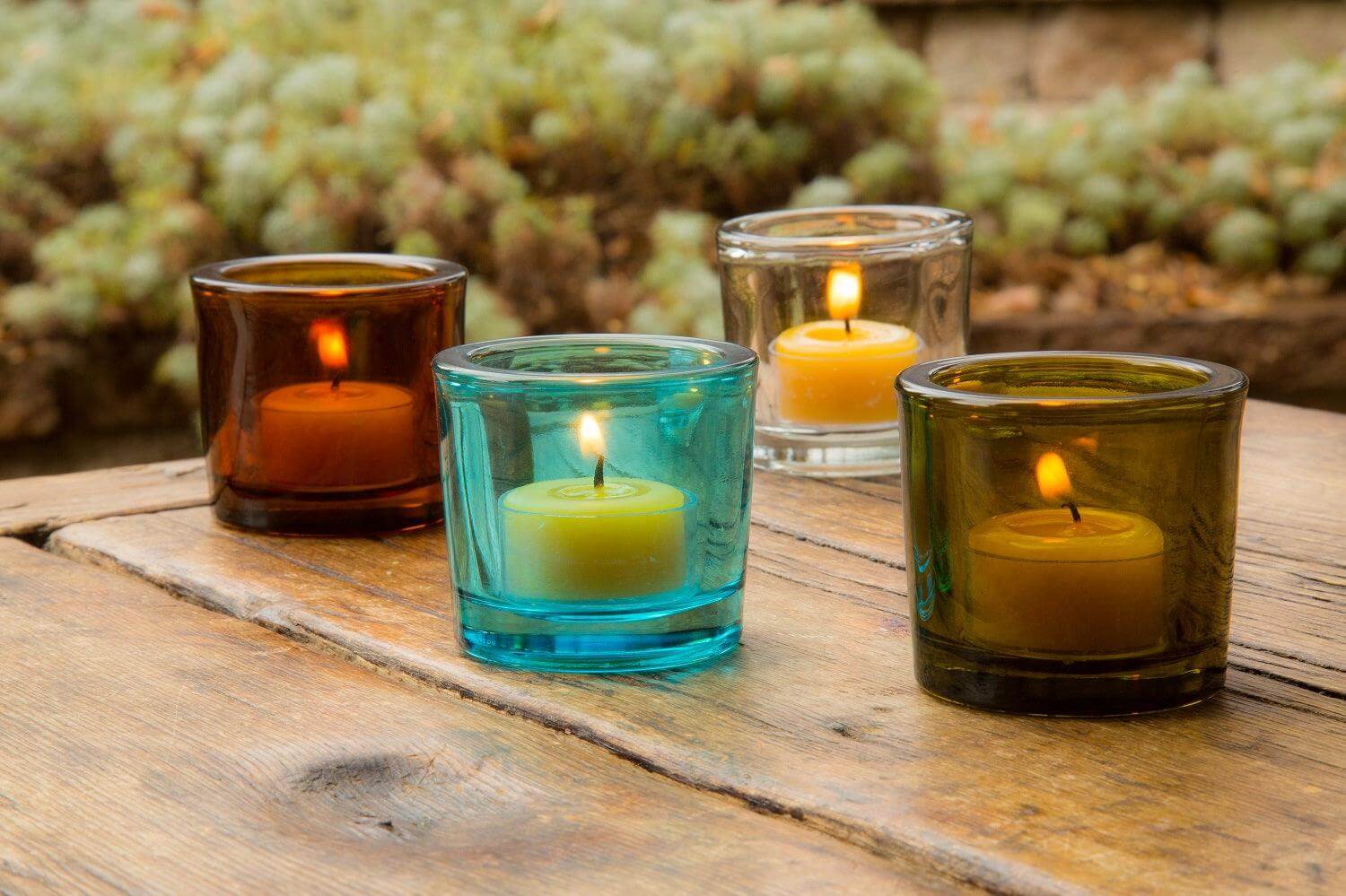 Heavy Glass Votive & Tea Light Holders - 50% Recycled Glass - 2oz - Bluecorn Candles