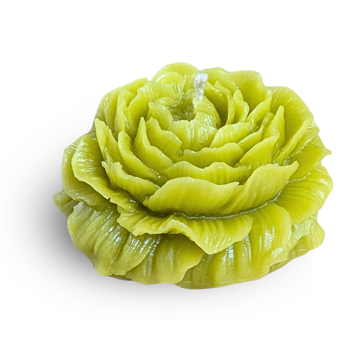 Peony Shaped Beeswax Candle