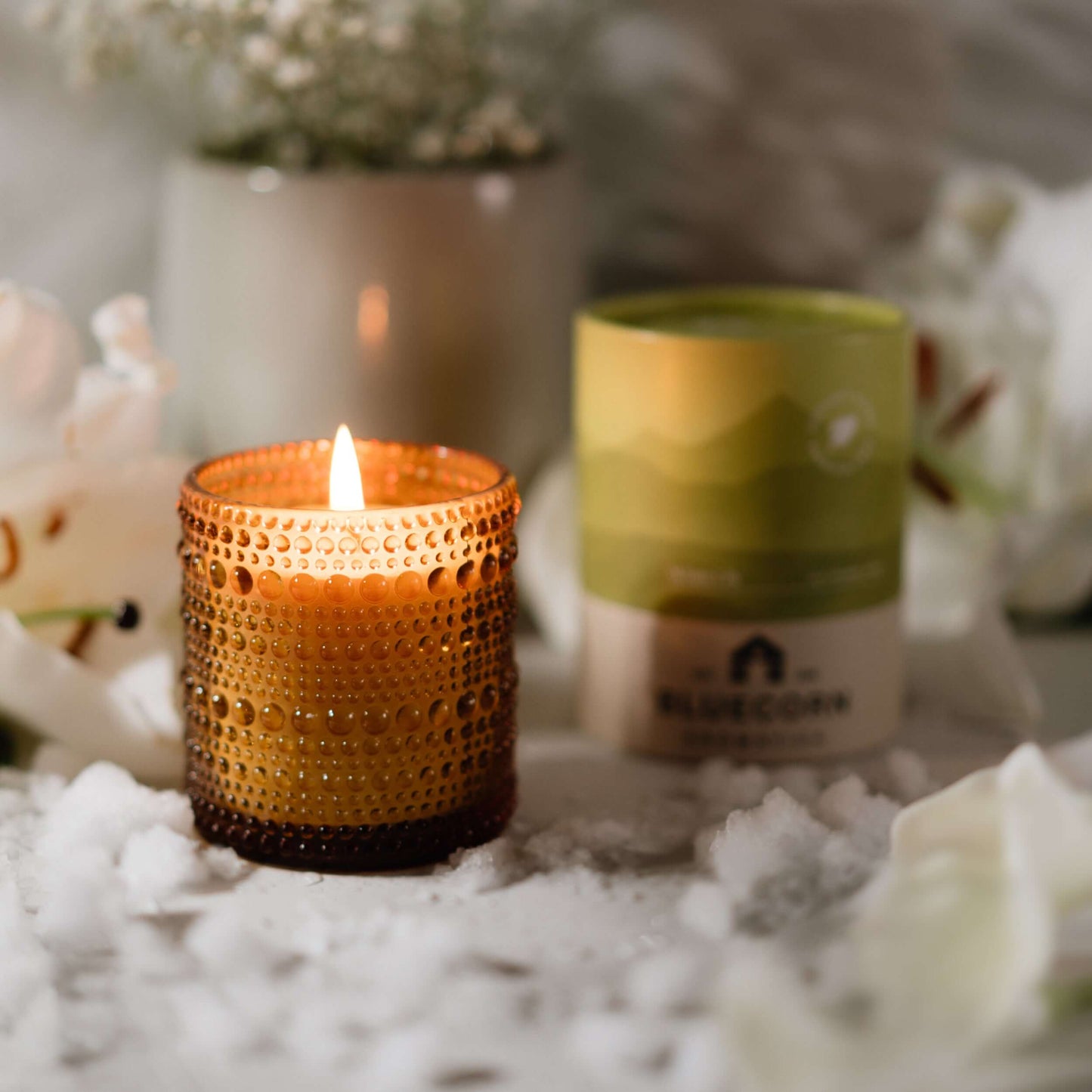 white lily scented candle bluecorn aromatica handmade coconut wax candle