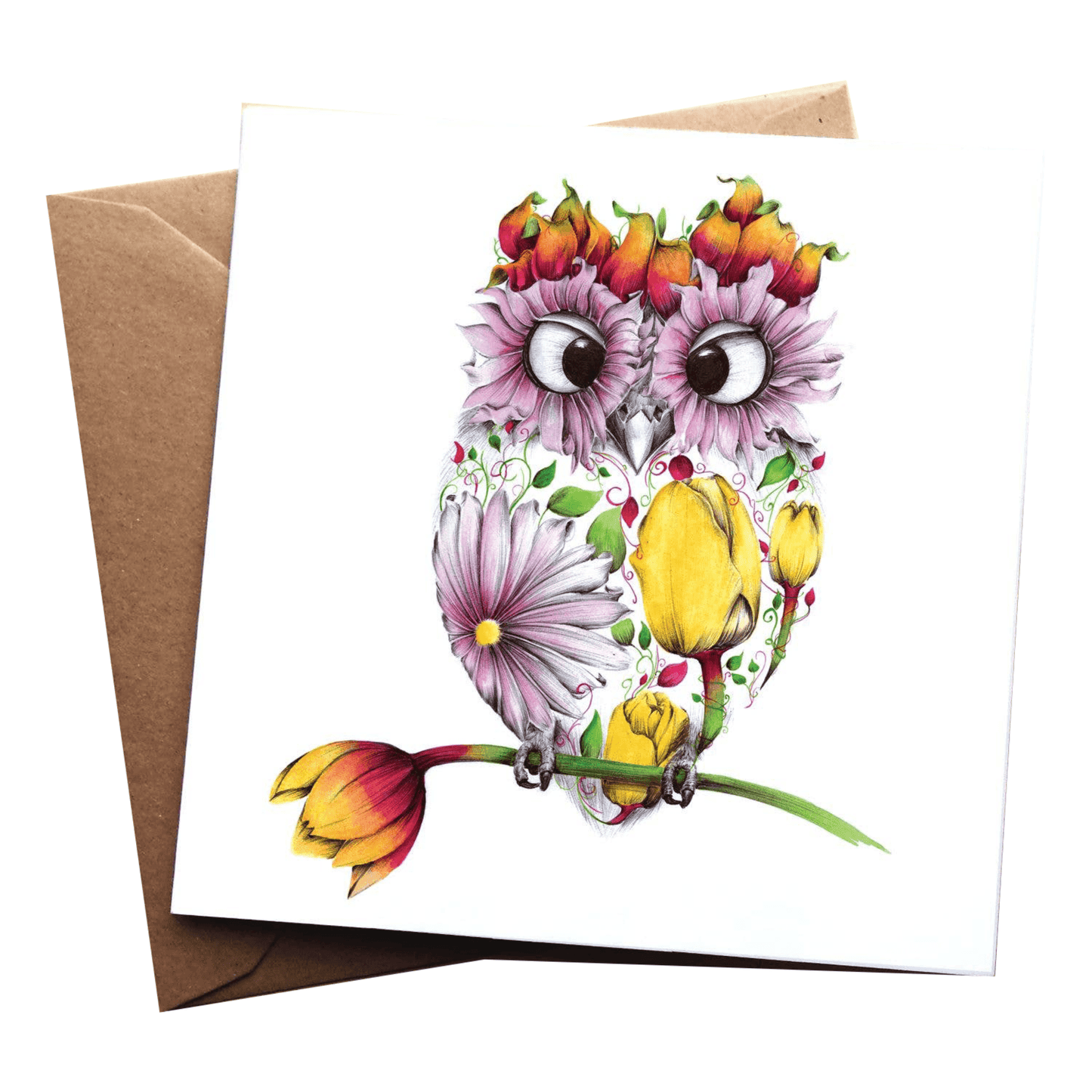 Agnes Owl Greeting Card - Bluecorn Candles