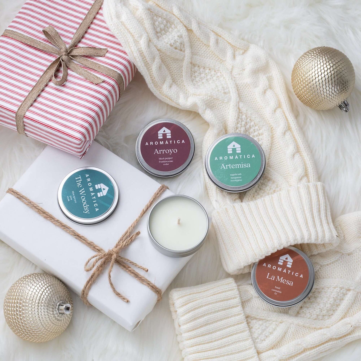 handmade wax candles sample tins scented candles