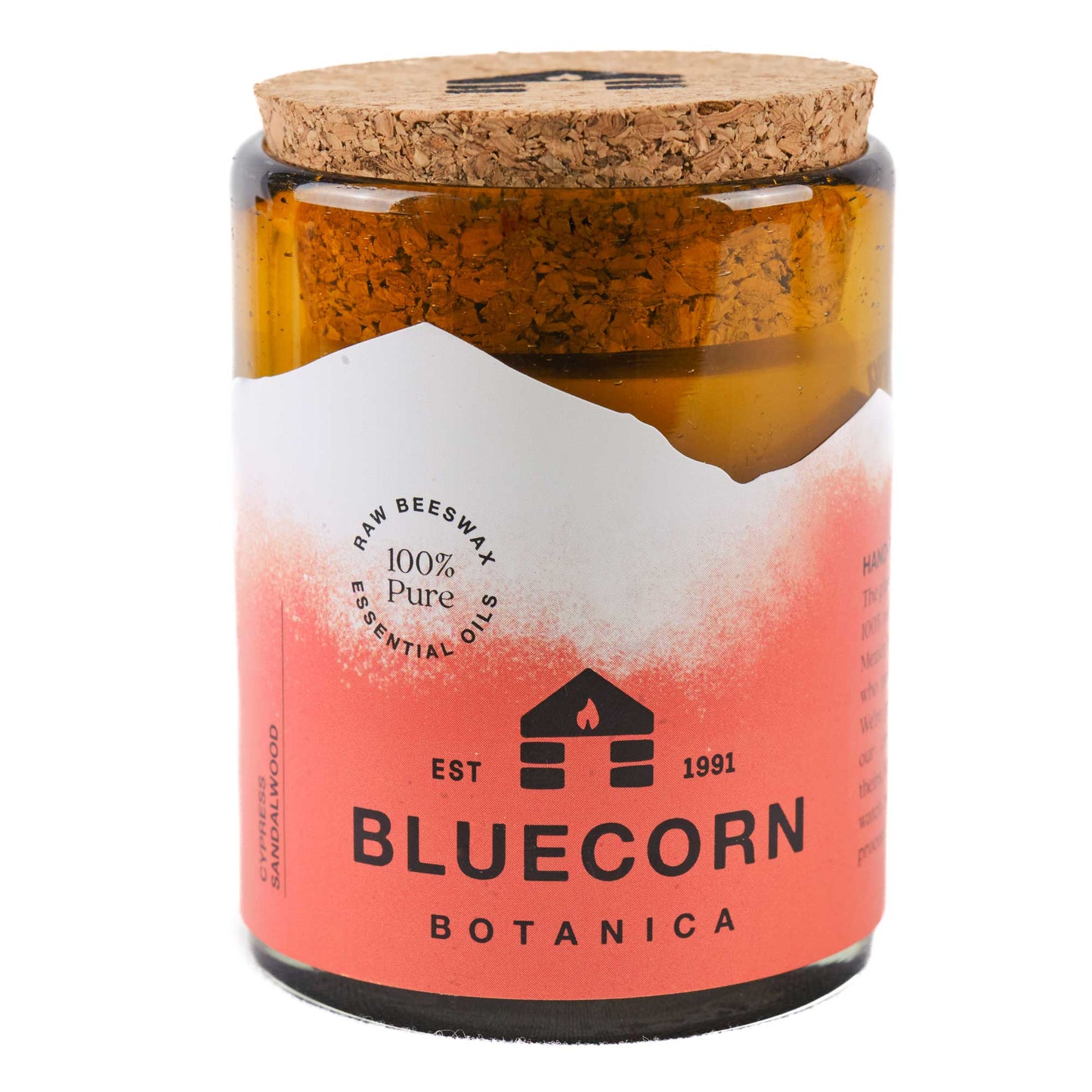 bluecorn candles scented beeswax candle made with cypress and sandalwood essential oils
