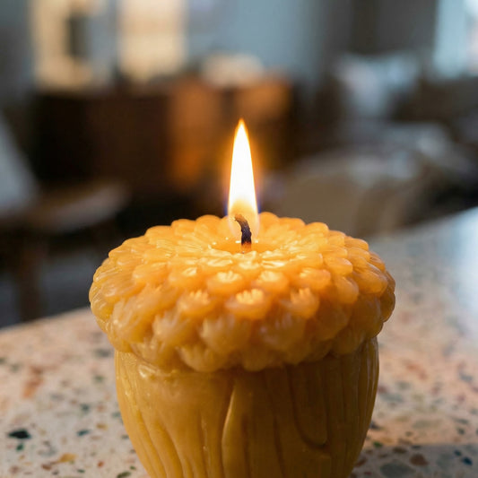Acorn Shaped Beeswax Candle