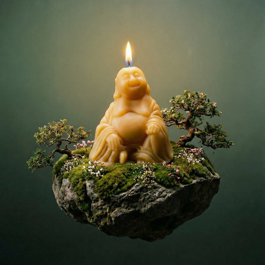 Pure Beeswax Buddha Candle