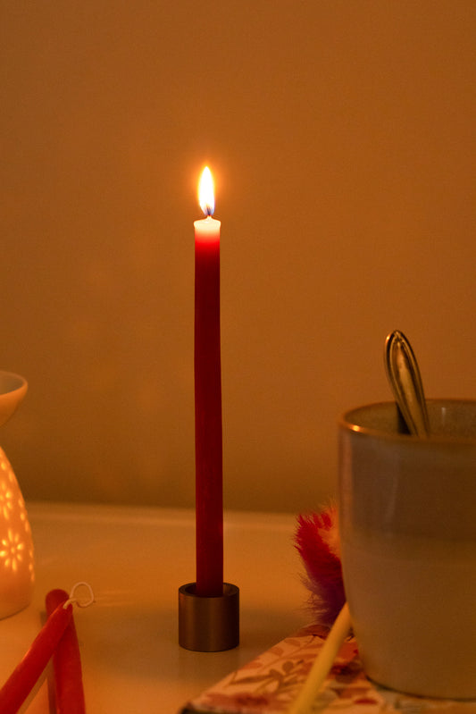 Hand-Dipped Thin Beeswax Tapers