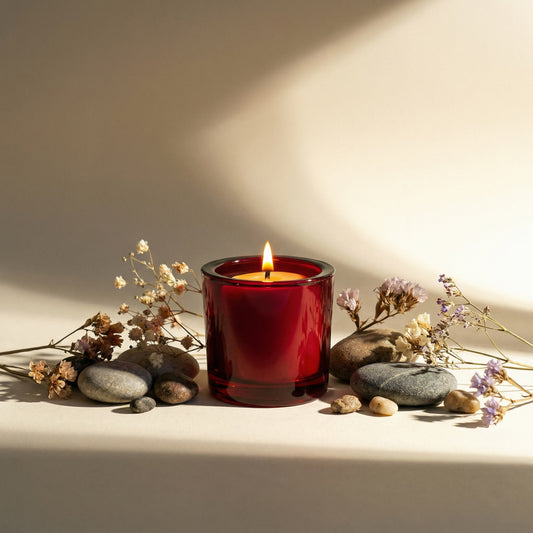 Red - Heavy Glass Votive Candle Holders - 50% Recycled Glass