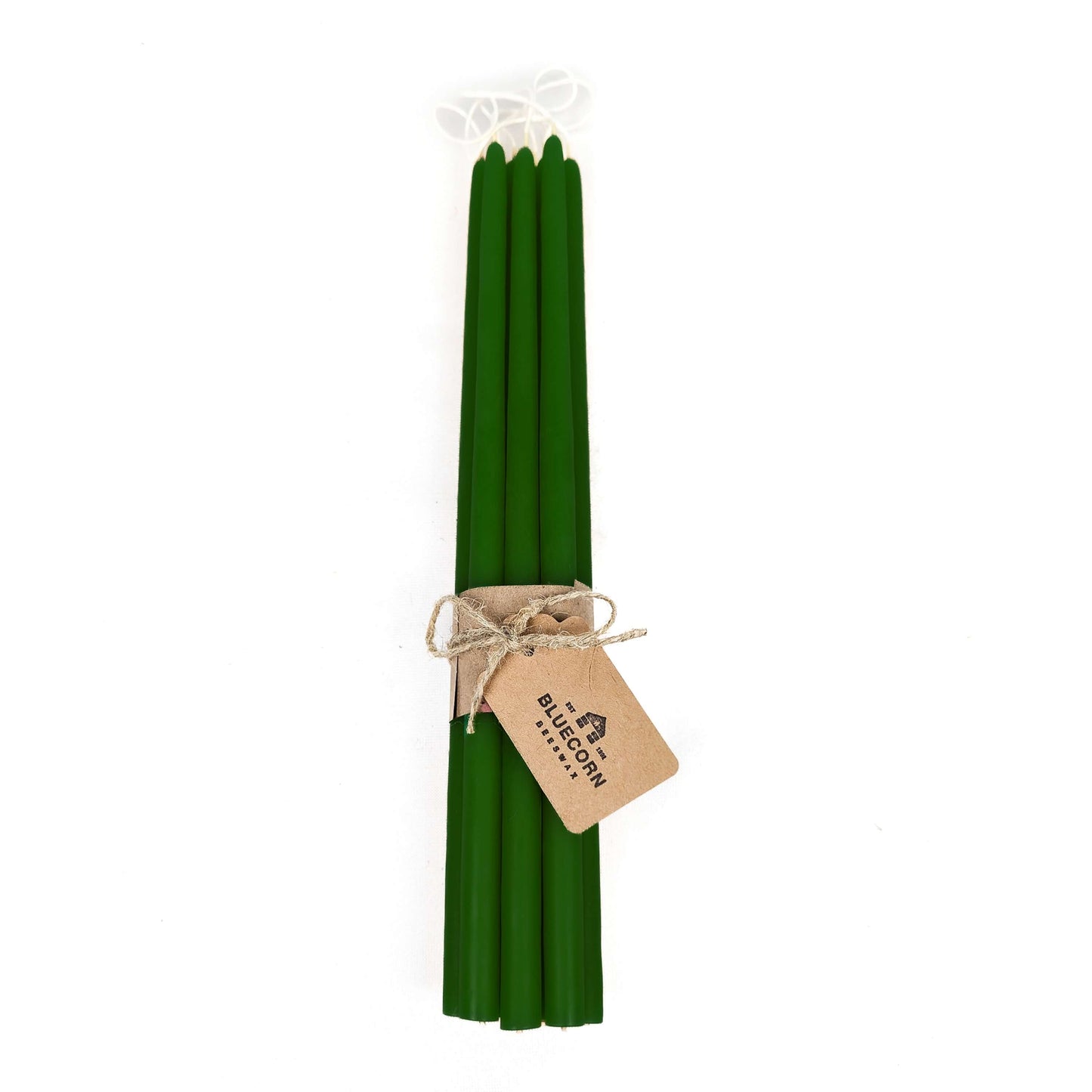 pure beeswax taper candles bundle of thin tapers in moss green bluecorn candles