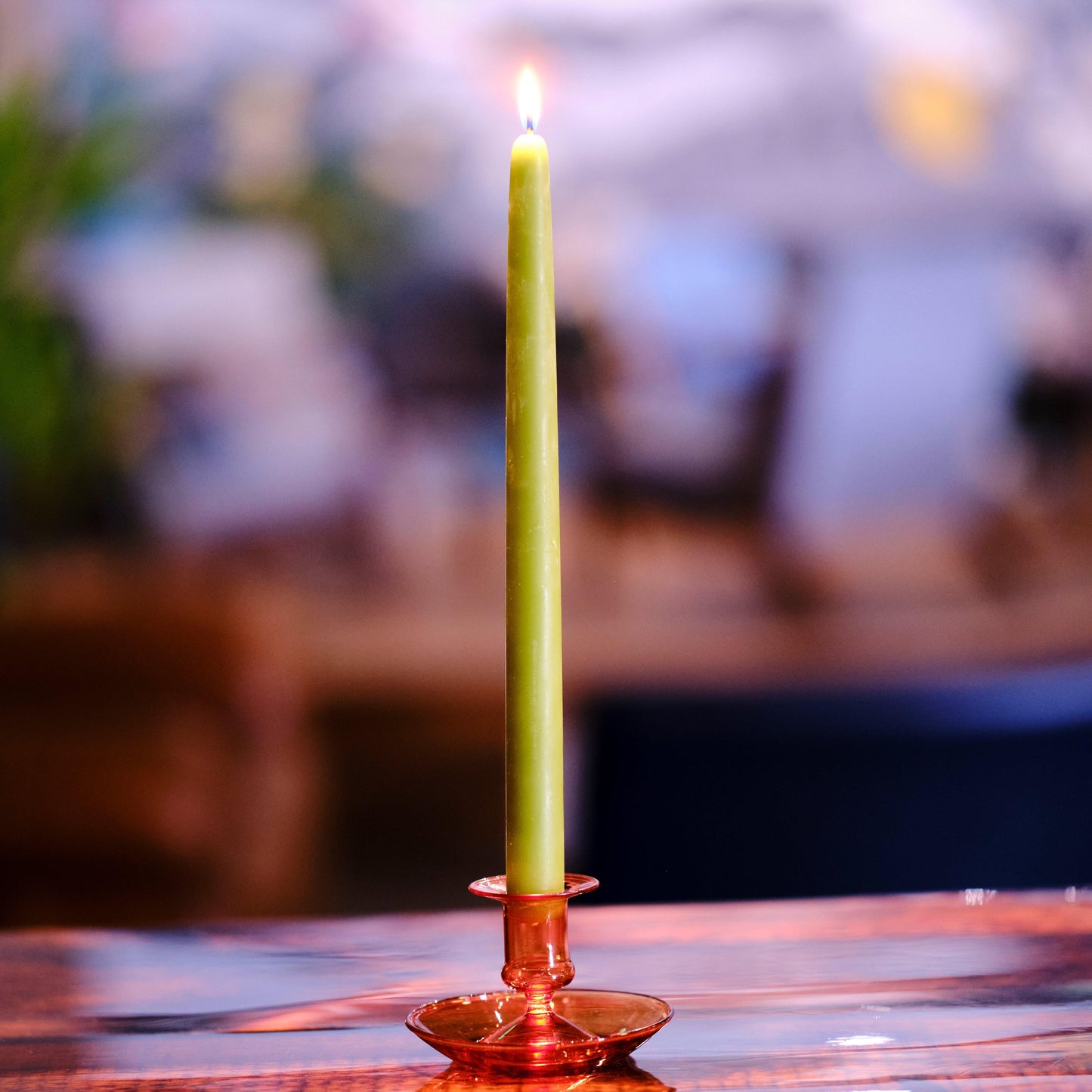 Burnt Orange Glass Taper Holder - Bluecorn Candles