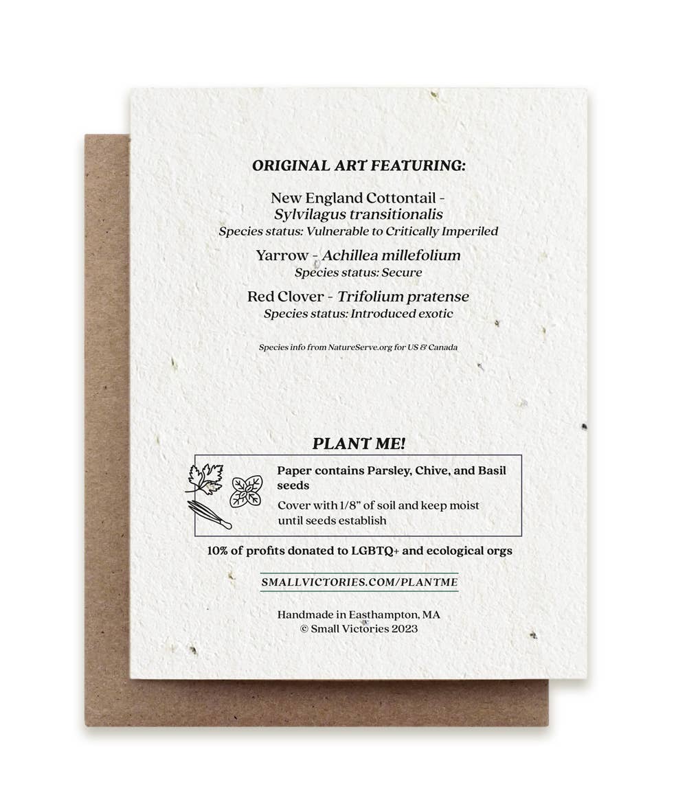 Rabbit Gathering Herbs | Plantable Herb Seed Card