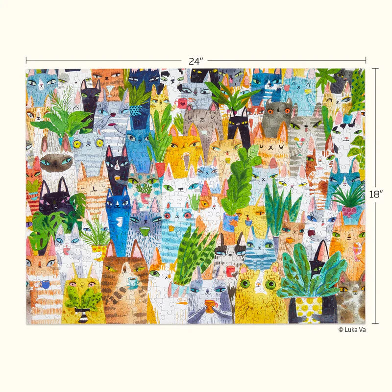 Cat Plant Exchange | 500 Piece Jigsaw Puzzle - Bluecorn Candles