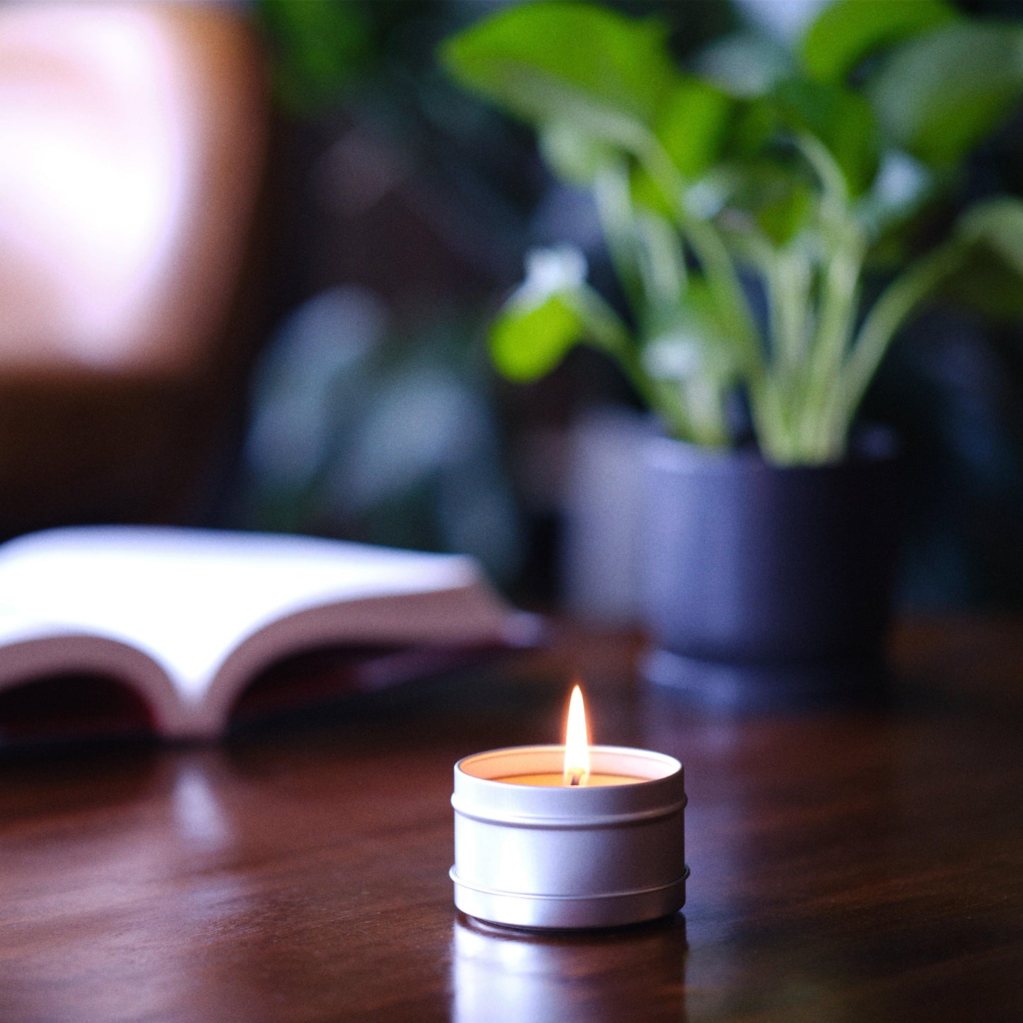 Clearance - Botanica Beeswax Candle - Travel Tin - Bluecorn Candles