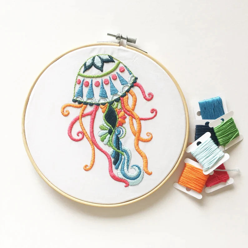 Embroidery Kit - Jellyfish - Bluecorn Candles