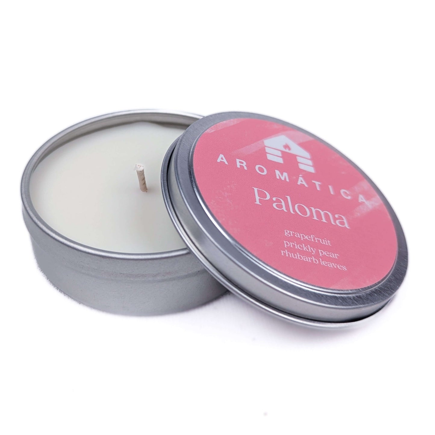 paloma grapefruit scented sample tin candle bluecorn coconut wax nontoxic candle