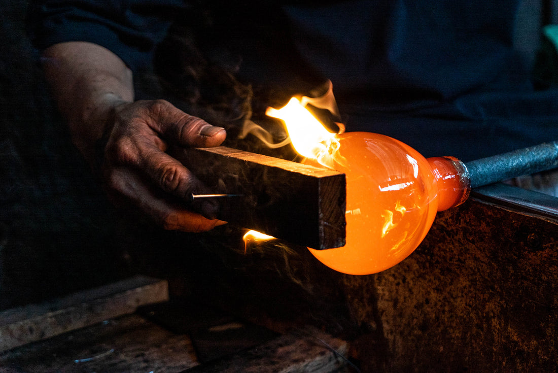 A gorgeous video depiction the artisan glass blowing process used to make Bluecorn's 100% recycled glass candle holders