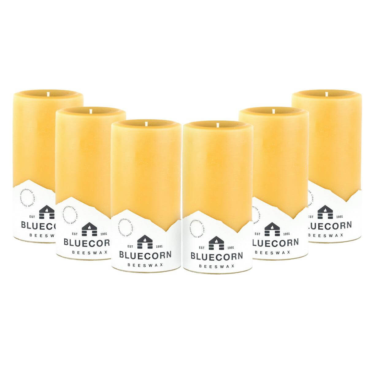 beeswax pillar candles bulk 6-pack of 3" x 6" large beeswax pillar candles