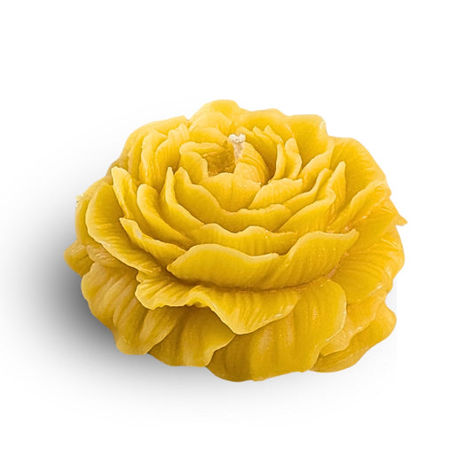 Peony Shaped Beeswax Candle