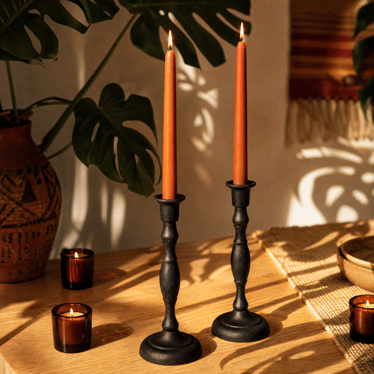 terracotta beeswax taper candles with besewax votives bluecorn