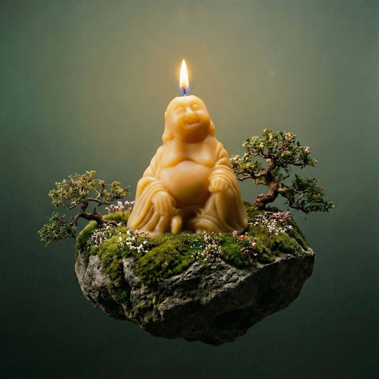 Mediation with Candles - Raw Beeswax Buddha Burning 